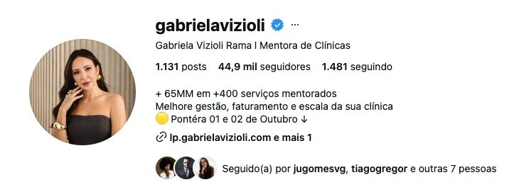 Perfil da Gabi Vizioli